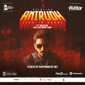 Anirudh Live in Dubai 2026 on January 11, 2026, at Coca-Cola Arena