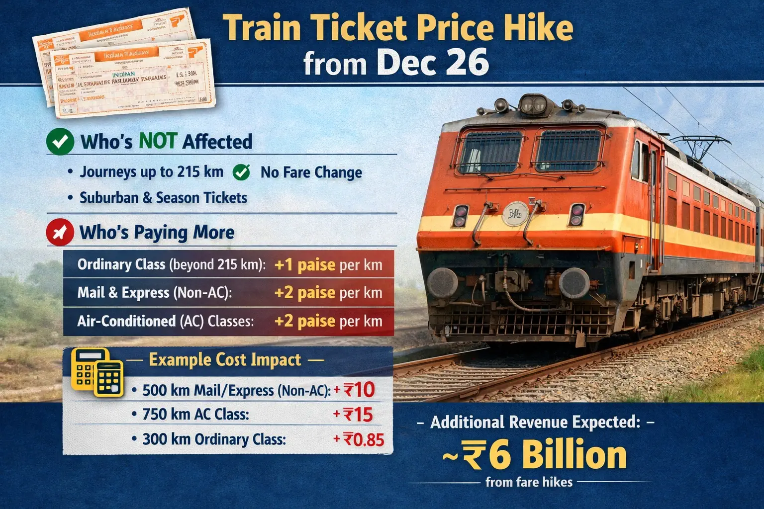 Train tickets to get costlier from Dec 26 2025