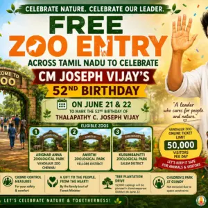Free Entry Tickets to 3 Zoo in Tamil Nadu