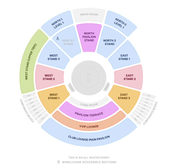 HPCA Stadium Layout for Ticket price