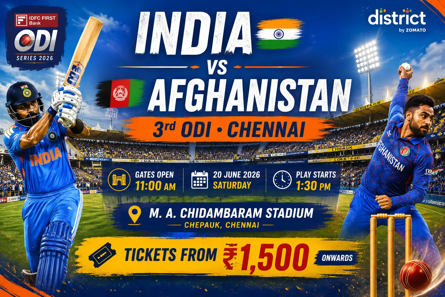 IND vs AFG Chennai Chepauk Tickets